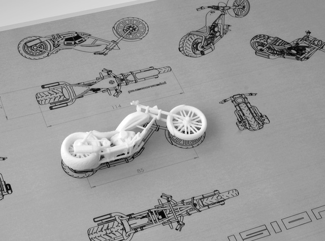 3D printed motorcycle miniature