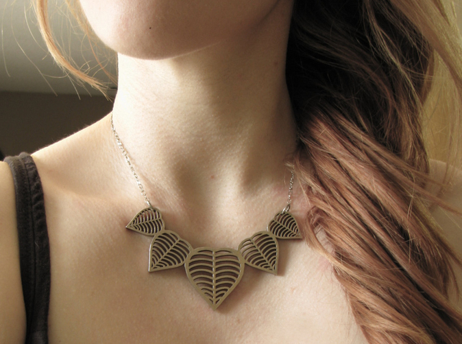 3D printed stainless steel necklace on Shapeways