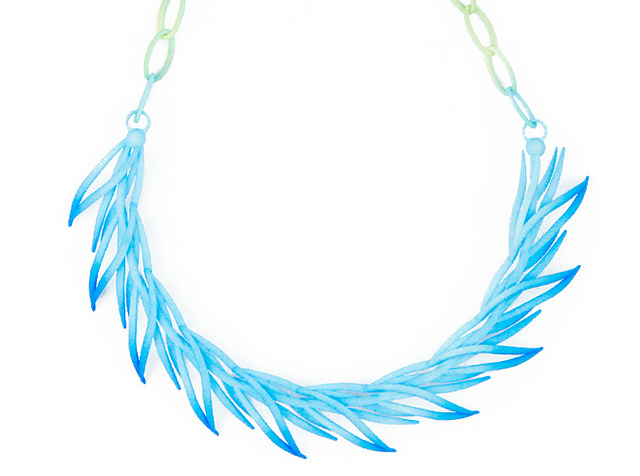 Reeds necklace in blue/green