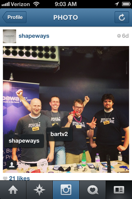 Shapeways 3D Printing on Instagram