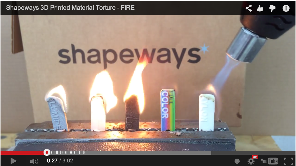 3D Print material torture test fire