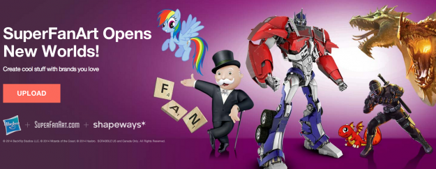 Submit your 3D prints to Superfanart on SHapeways