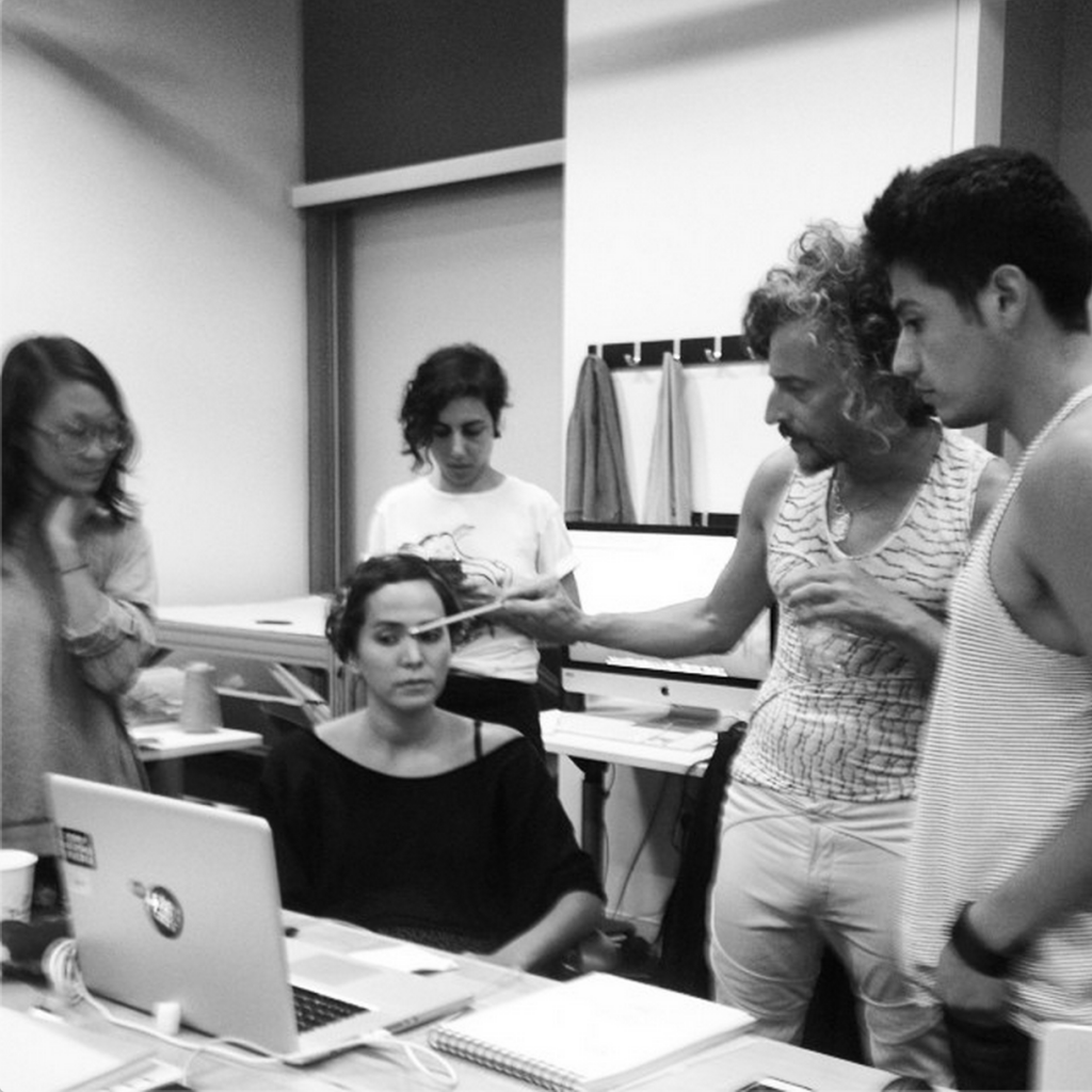 Gabi Asfour of threeASFOUR provides design feedback to masterclass students.