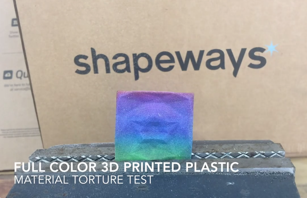 Shapeways Full Color Plastic 3D Printing Material Torture Test