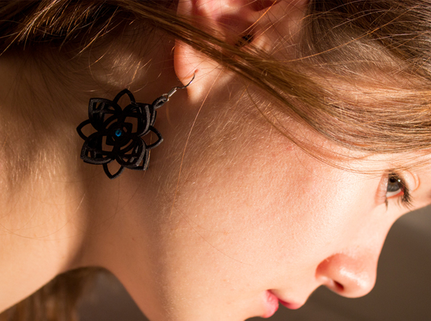 3D printed flower earrings 