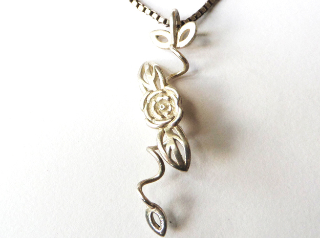 rose pendant 3D printed necklace jewelry