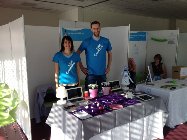 Idoya and Luk of Somersault 18:24 at Biotech Day in Ghent, Belgium