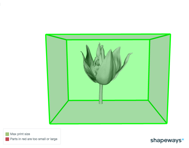 size, bounding box, visualization, shapeways