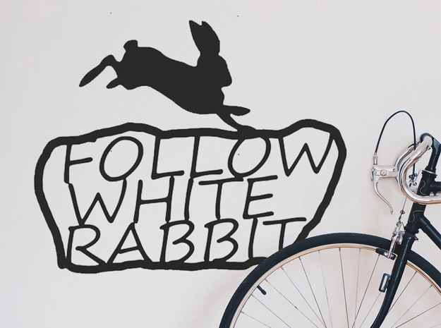 Follow the White Rabbit wall decoration
