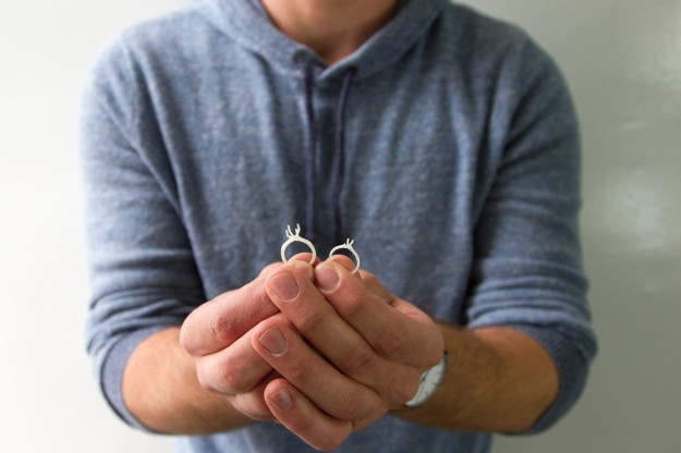 3D printed prototypes of Jen's engagement ring