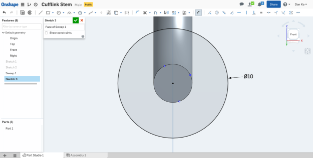 designing a 3D printed cufflink-step4