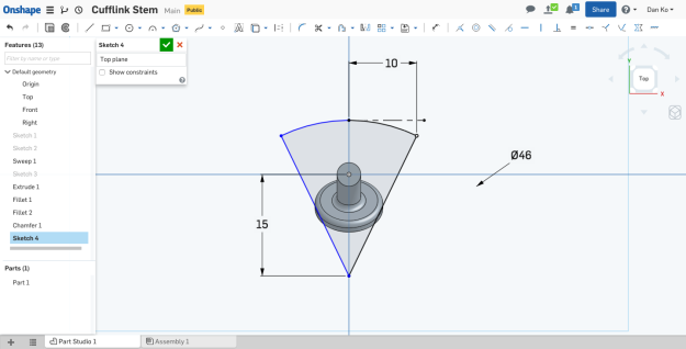 designing a 3D printed cufflink - step 8