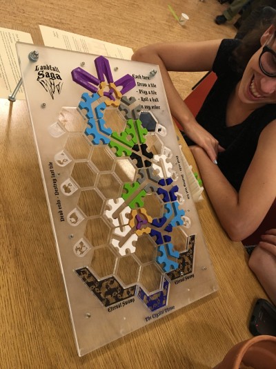 board game Shapeways Ultimaker MakerOS GameSmash marble rolling game of Landfall Saga by Zack Freeman