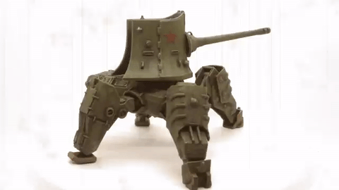 Soviet ww2 Dieselpunk walker tank 3D printed shapeways scifi