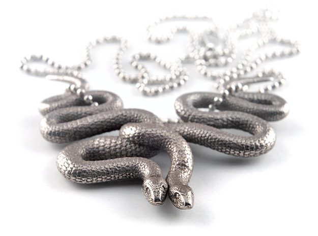 Embraced Snakes Pendant by Pookas