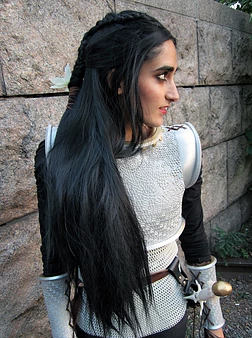 A detail of Sarah's body armor