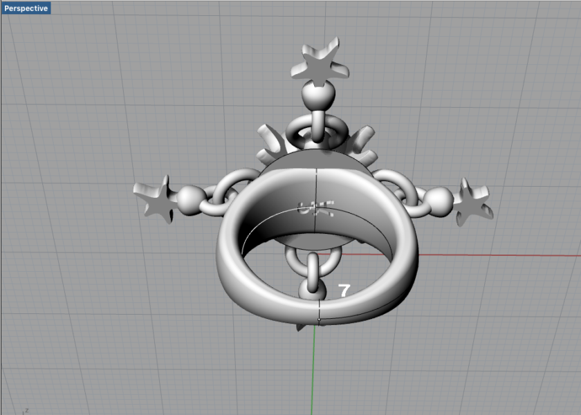makers mark added to 3D printed ring