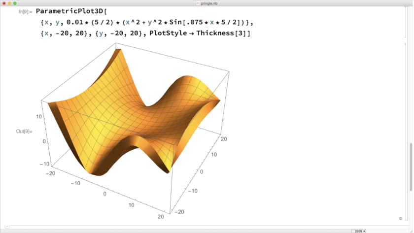 Mathematica screenshot: ParametricPlot3D