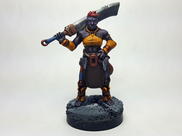 Half Orc Barbarian MADE BY Mistwalker Foundry wargaming character tabletop contest Wacom
