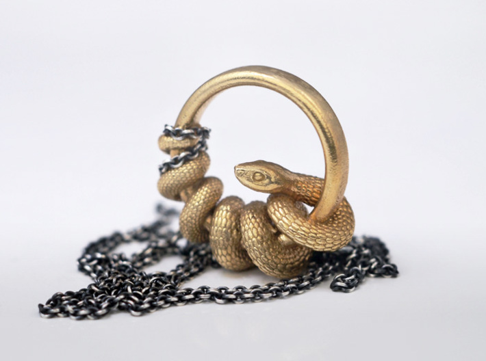 serpent necklace snake pendant necklace 3D printed jewelry
