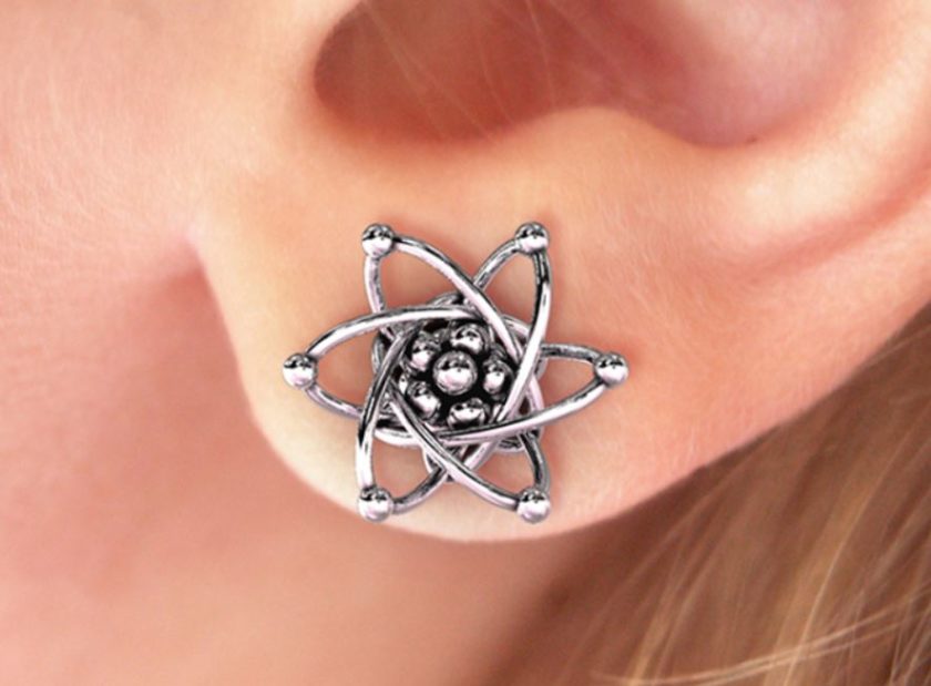 science themed 3d printed earrings