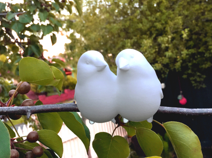 3D printed birds on branch ornament