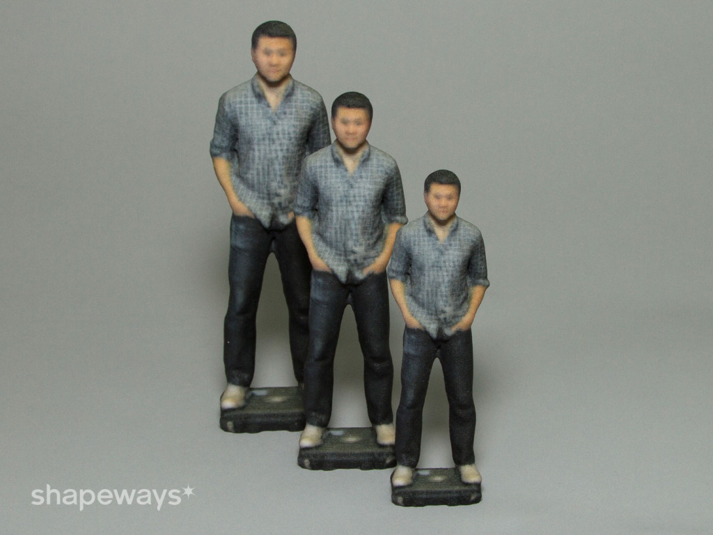 3d printed portrait figurine in 3 sizes