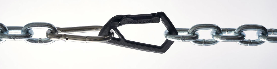Strong and durable carabiner 3D printed in Nylon 12