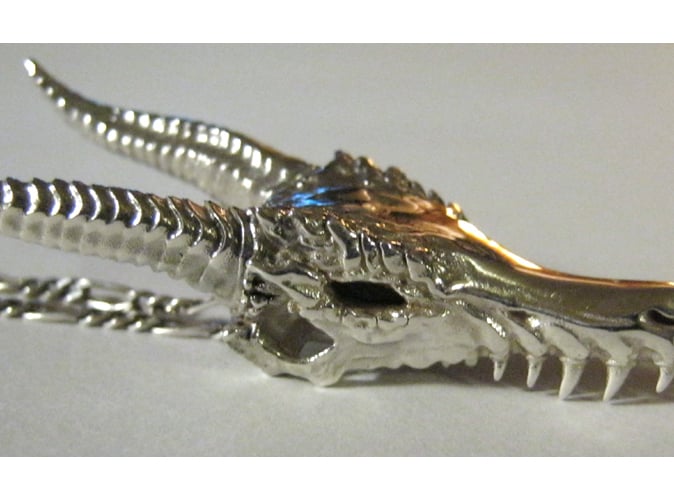 3D Printed Silver Dragon Pendant