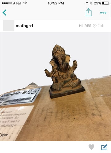 Screenshot of Ganesha statue from Trnio app