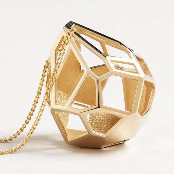 3d printed gold pendant necklace