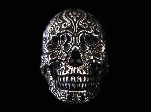 3D Print Silver Skull RIng