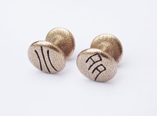 Xiao Zhuan cufflinks based on a popular font in ancient China from 2000 years ago