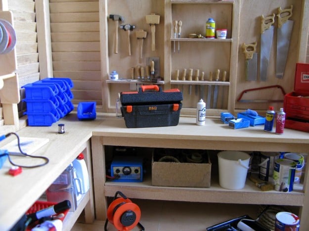 3D printed dollhouse mini house shed toolbox