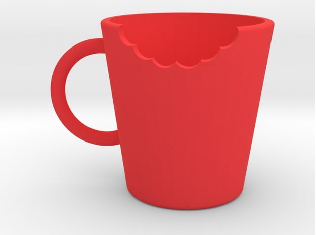 Shapeways render of one of my early cups in red.  Will soon get this printed in porcelain!