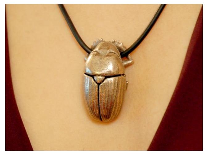 scarab egyptian pendant 3D printed by Shapeways