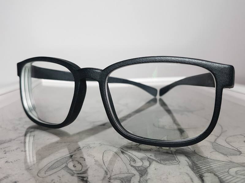 Black 3D printed eyeglasses