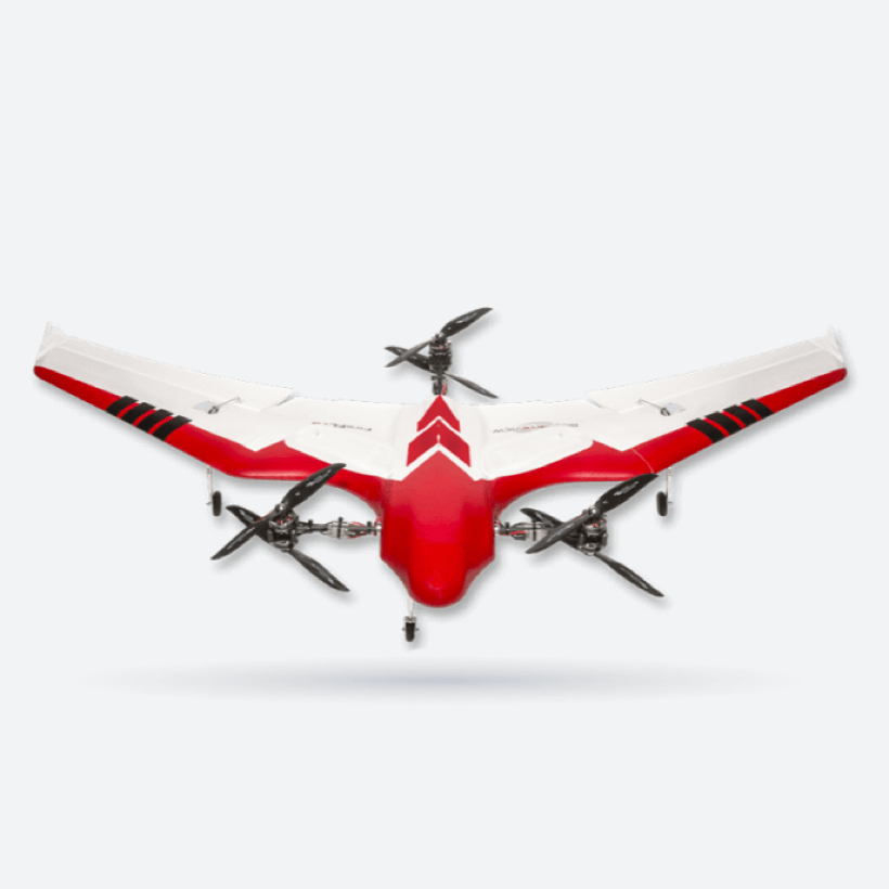 red and white 3D printed drone