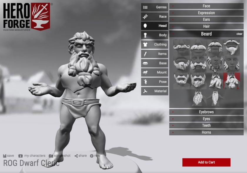 Hero Forge custom D&D tabletop gaming character creator tutorial screenshot