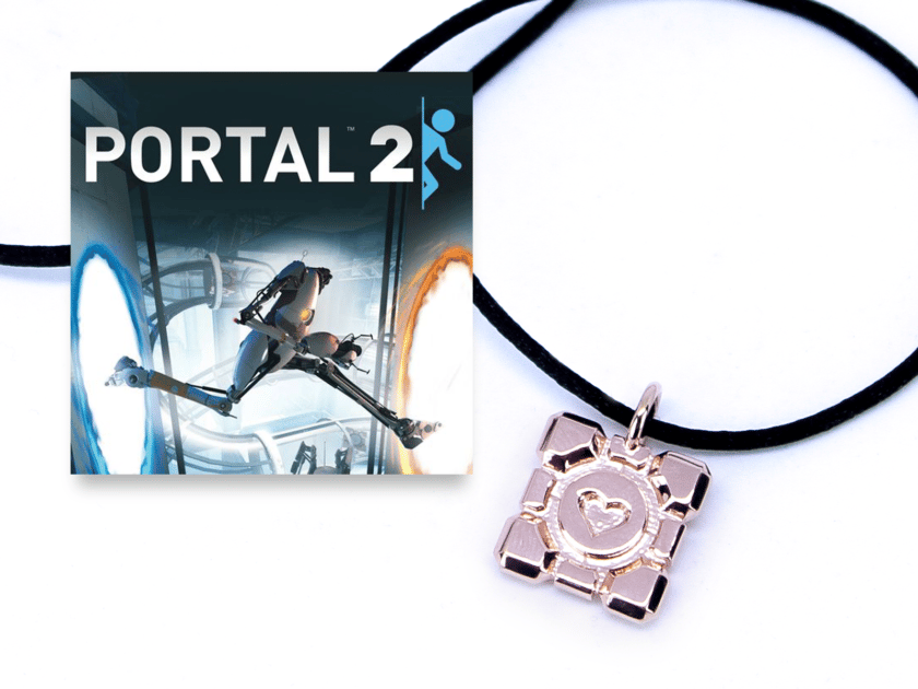 Valve Portal 2 Companion Cube Necklace
