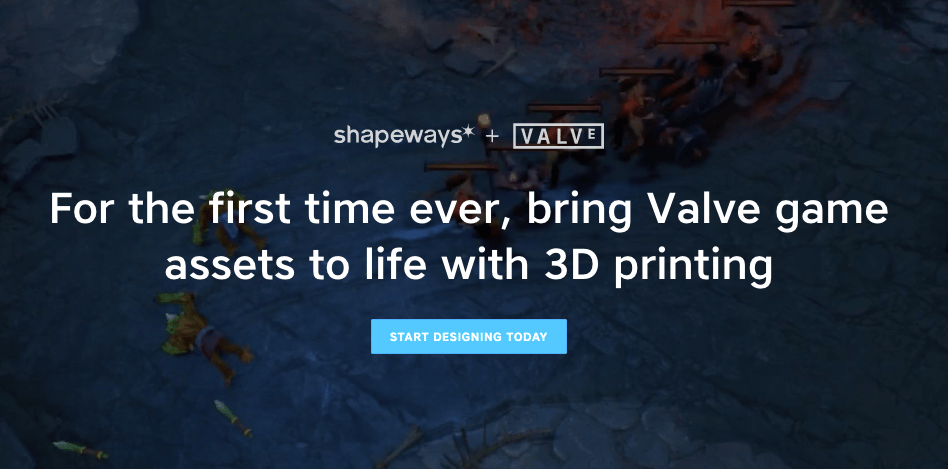 3d printed Valve merchandise now on Shapeways