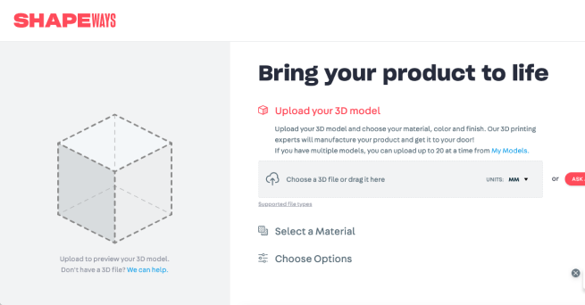 Bring your product to life at Shapeways